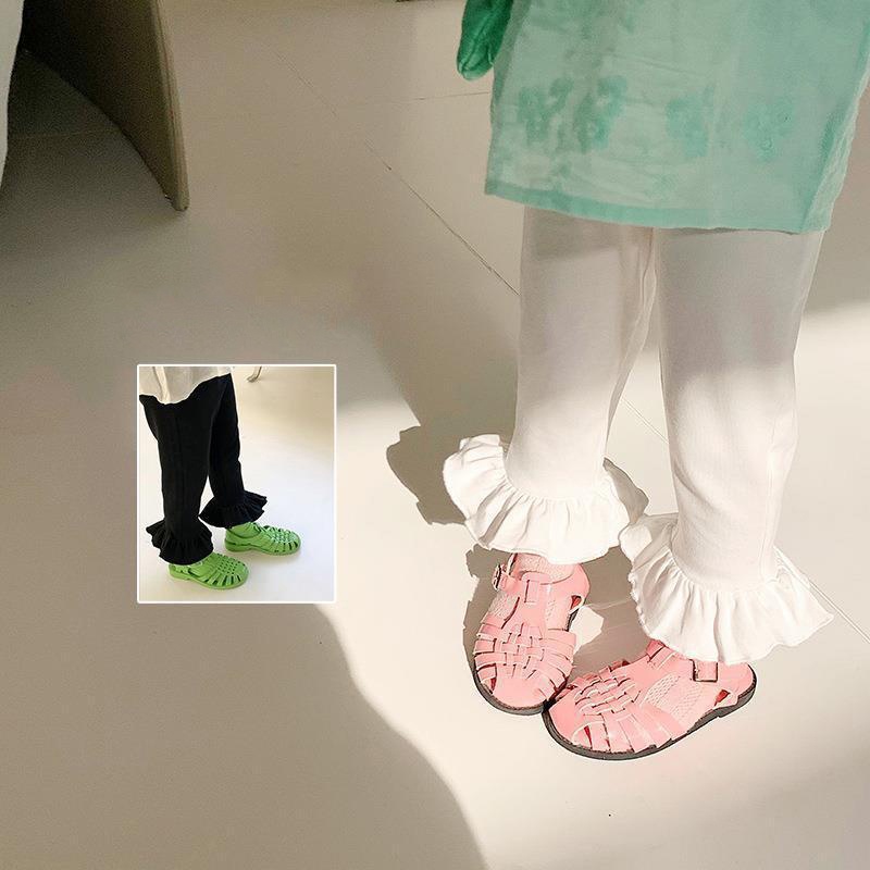 Quần Dài Ống Loe Màu Sắc Trơn Phong Cách Hàn Quốc Cho Bé Gái