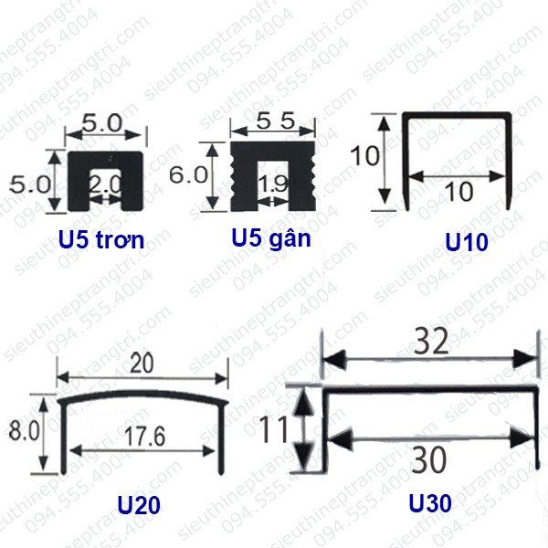 NẸP MÃU 10CM - NẸP NHÔM CHỮ U, NẸP TRANG TRÍ CHỮ U, NẸP NHÔM U, NẸP CHỈ U, NẸP NỘI THẤT U, NẸP TRANG TRÍ
