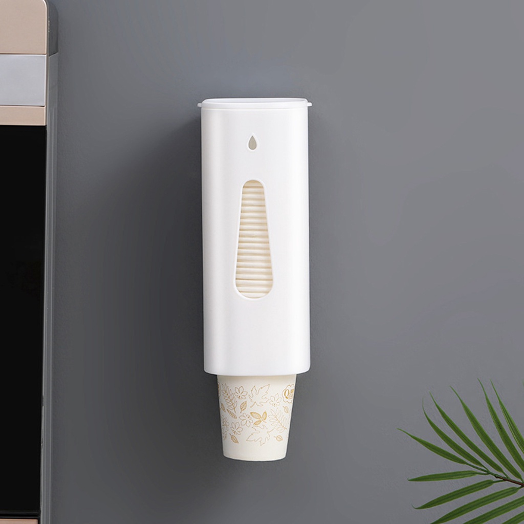 Giá đựng cốc giấy dùng một lần bằng nhựa sức chứa lớn gắn tường không cần khoan tiện dụng