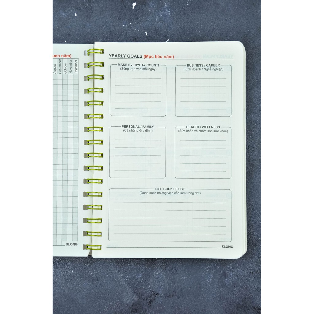 Sổ Kế Hoạch Planner Lò Xo Kép A5 Định Lượng 72,4gsm - 76%ISO