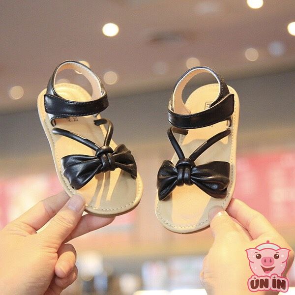 Giày dép trẻ em - Sandal phối Nơ quai chéo thắt nút dễ thương hàng chính hãng MG Baby đế chống trơn trượt V736