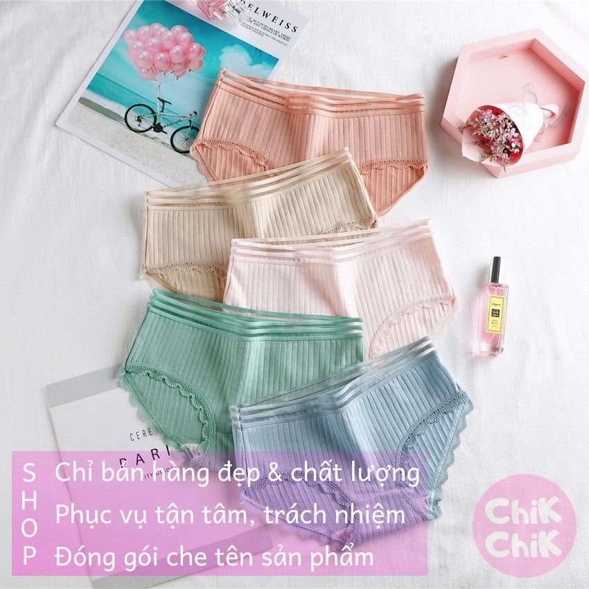 Quần lót nữ cotton cạp viền xuất Nhật - ChikChik QL005