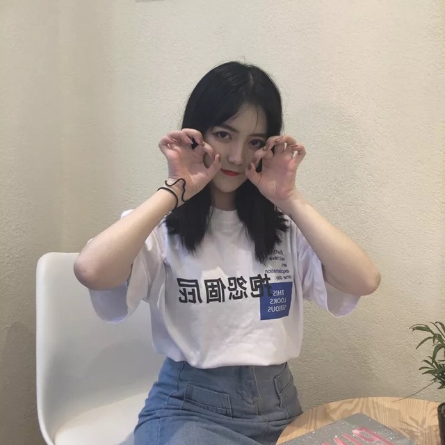 Áo phông chữ Tàu ô vuông xanh HARI0320