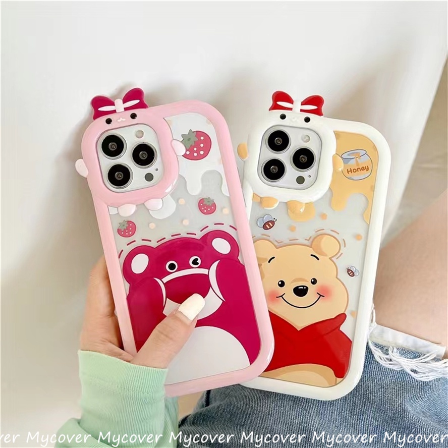Ốp Điện Thoại In Gấu Hoạt Hình Chống Sốc Cho iPhone 14 13 12 11 Pro Xs Max XR X 6 6s 7 8 Plus SE 2020