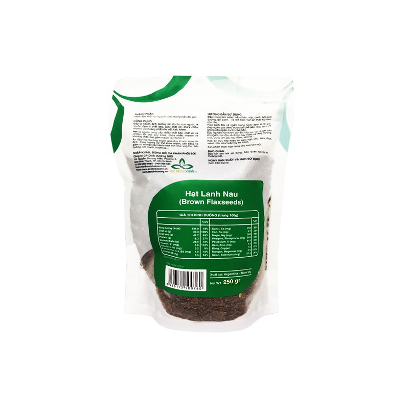 Hạt lanh nâu Argentina 250g ngăn ngừa ung thư vú và tiểu đường