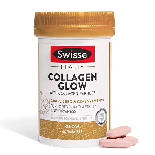 Viên Uống Bổ Sung Collagen Hỗ Trợ Đẹp Da, Căng Bóng Da, Chống Lão Hoá Da - Swisse Collagen Glow - 60 Viên