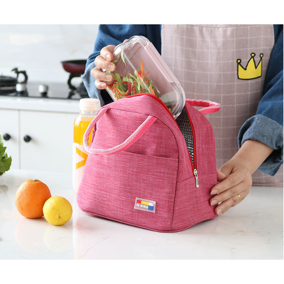 Túi đựng đồ ăn trưa cách nhiệt sức chứa lớn thiết kế đơn giản dễ mang theo khi đi cắm trại