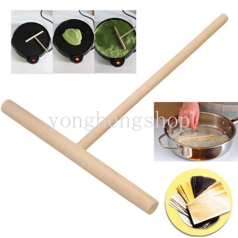 Dụng Cụ Làm Bánh Kếp Hình Chữ T Bằng Gỗ Chuyên Dụng