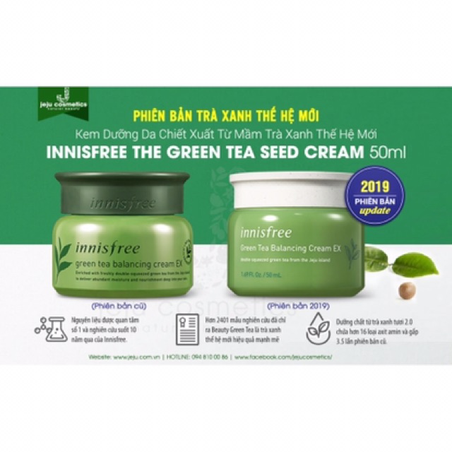 [CHÍNH HÃNG 100%] KEM DƯỠNG TRẮNG DA TRÀ XANH INNISFREE TỪ HÀN QUỐC
