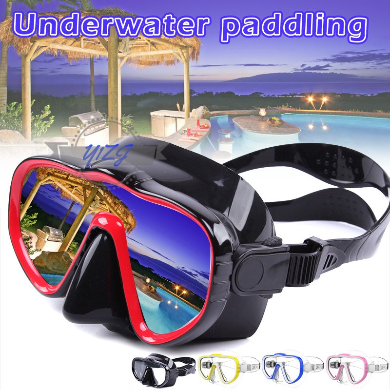 Y1ZJ Adult Swimming Goggles Crystal Clear Wide View Diving Glasses Snorkel Mask &amp;VN