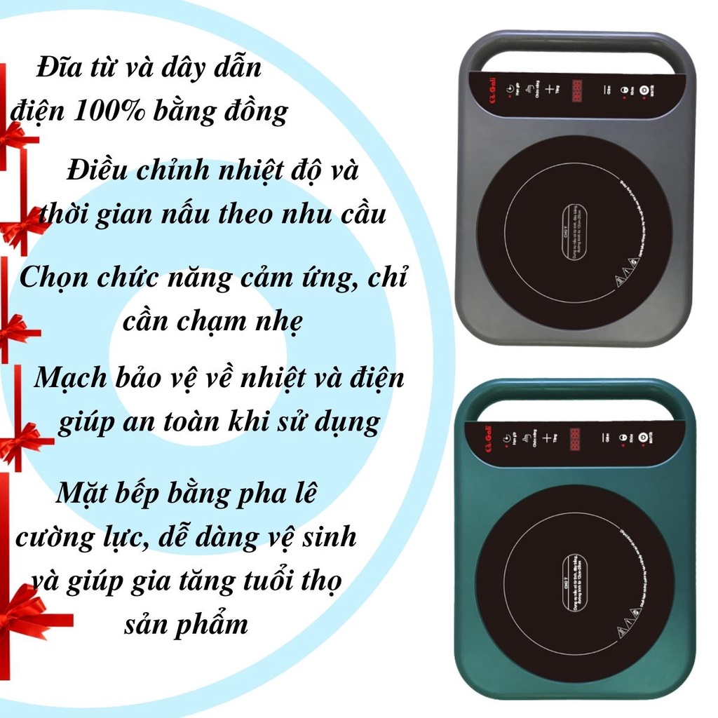 Bếp điện từ Gali 2000w  dùng cho tất cả các loại nồi nấu, không kén nồi
