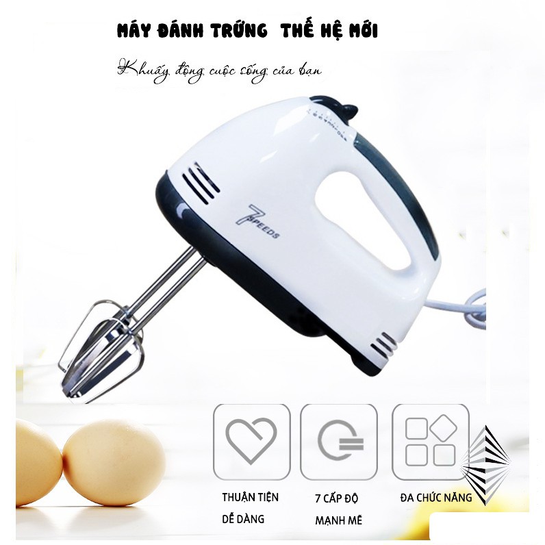 Máy Đánh Trứng - Máy Trộn Bột - Cầm Tay Mini Dùng Đánh Kem, Sữa, Cafe - Trộn Nhanh, Nhuyễn Đều, Tiện Dụng - KUROKI MDT01