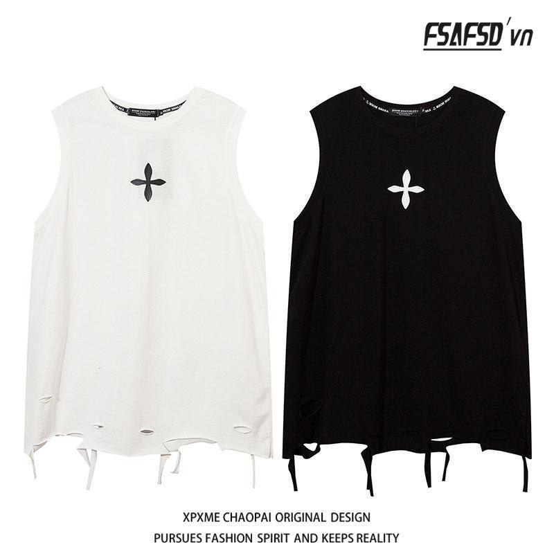 Áo Thun Nữ Không Tay Dáng Rộng Phong Cách Hip Hop Thời Trang Mùa Hè Cá Tính