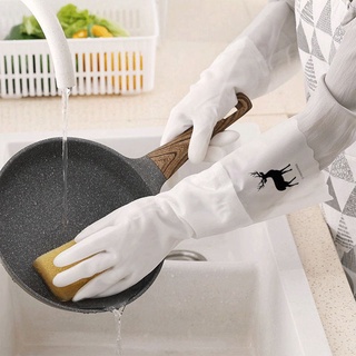 Găng Tay Cao Su Lót Nỉ Có Dây Chun Cột Siêu Dai, Tiện Dụng Rửa Bát Dọn Dẹp Trong Mùa Đông Lạnh Giá