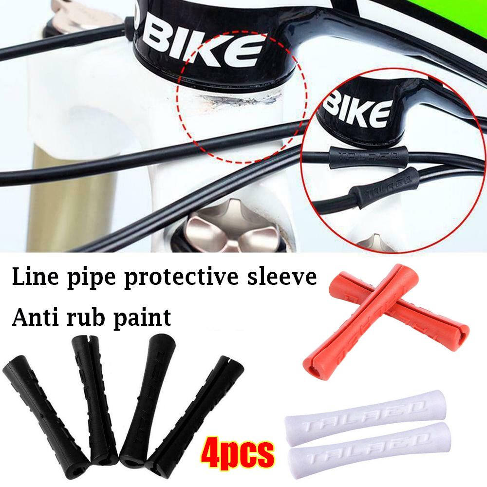 Set 4 Phụ Kiện Bảo Vệ Dây Cáp Xe Đạp Chống Trầy Xước Siêu Nhẹ Bằng Cao Su Nhiều Màu Sắc