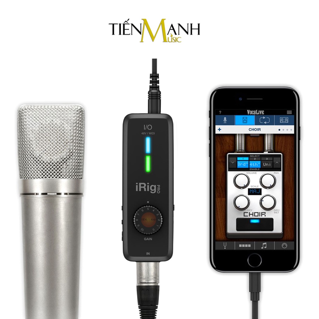 [Chính Hãng] Soundcard Thu Âm LiveStream IK Multimedia iRig Pro I/O Điện Thoại Nối Guitar Pickup Audio Interface Live