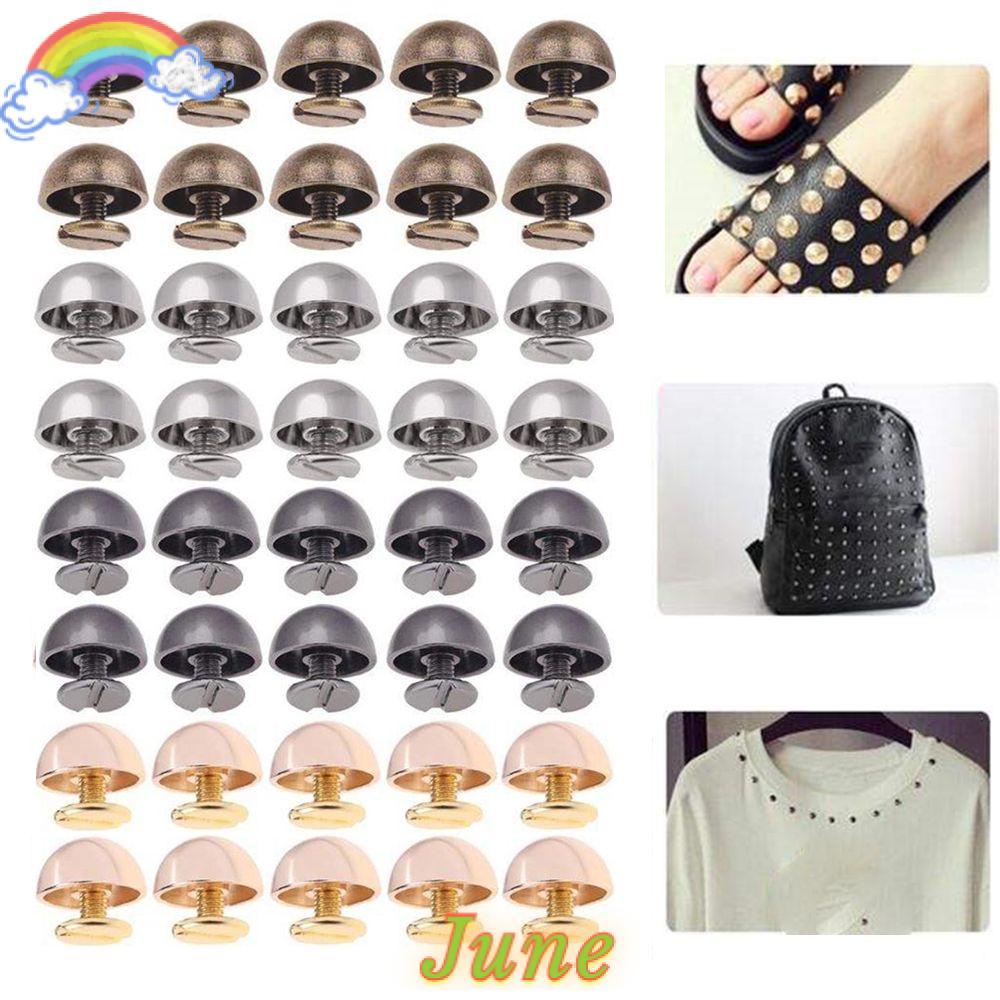 Bộ 10 Đinh Tán Kim Loại Đầu Tròn 8/10/12/16/20mm Đính Quần Áo/Túi/Đồ Da DIY