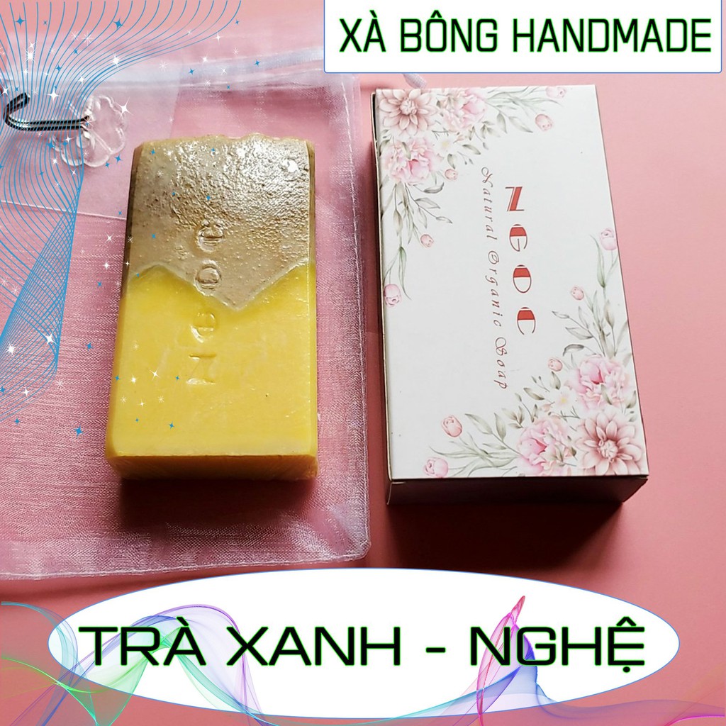 Xà phòng hữu cơ handmade. Ngừa mụn lưng hiệu quả. Tặng túi lưới tạo bọt, tặng móc treo xà phòng.