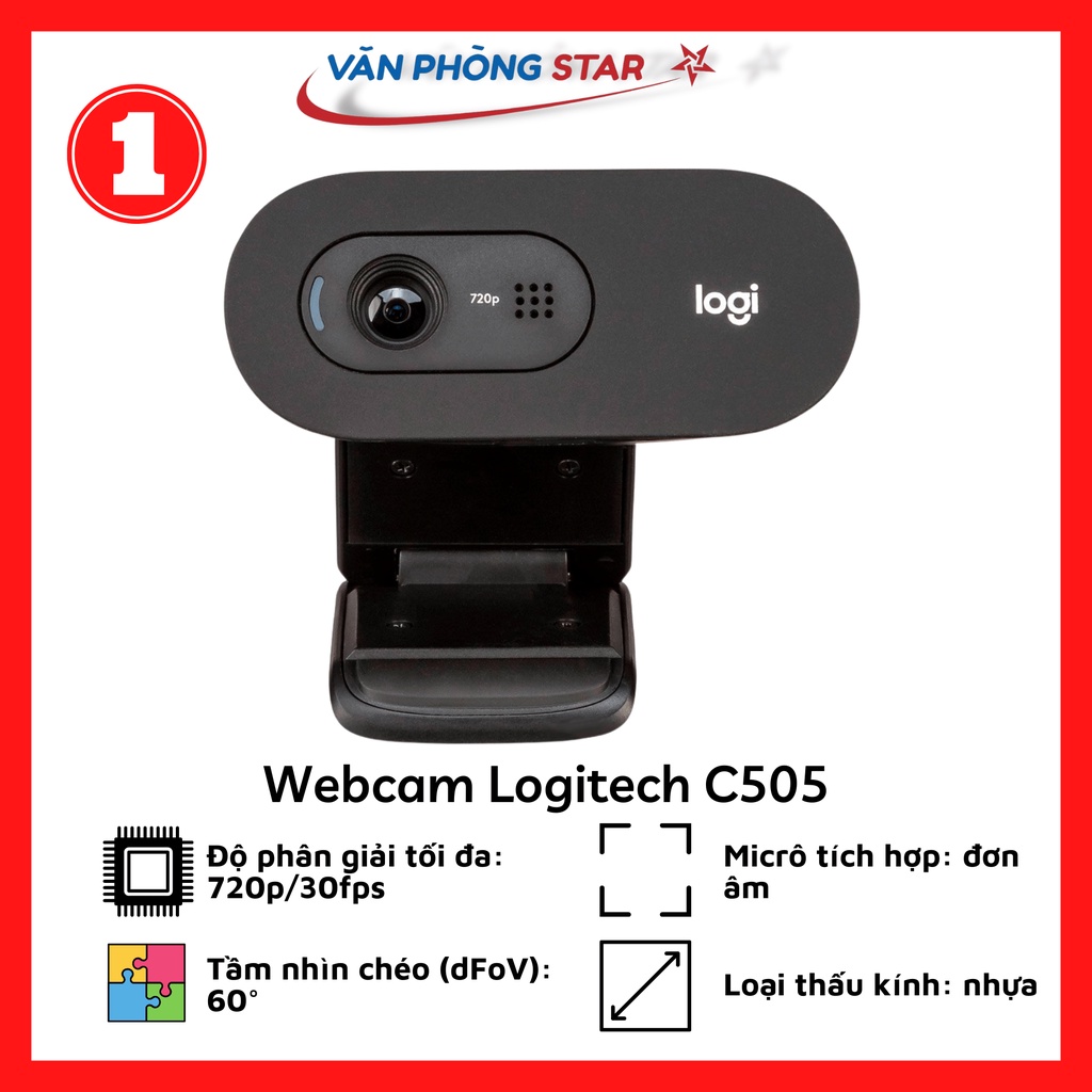 Webcam Logitech C505 HD 720p/30fps