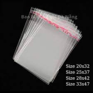 Túi opp dán miệng, túi bóng kính, bì opp có băng keo dán miệng túi