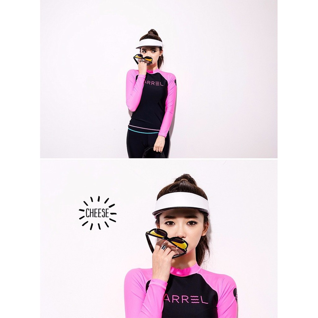 Đồ bơi dài tay Hàn Quốc đen tay hồng | BigBuy360 - bigbuy360.vn