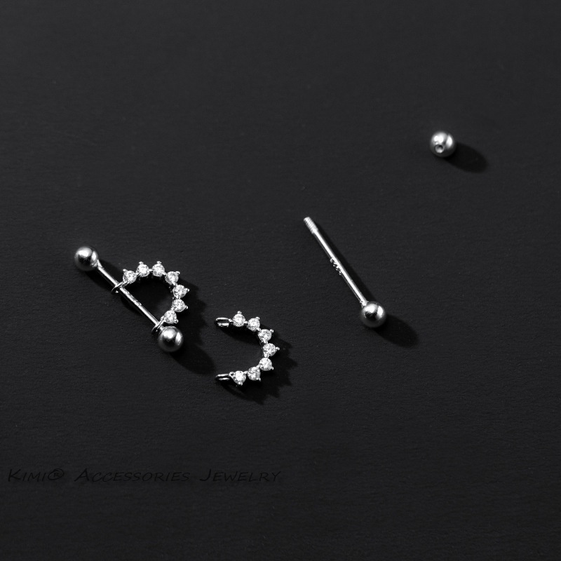 Set Bông Tai Nữ Bông Tai Titan Nữ 1 Bộ Khuyên Xỏ Tai Helix Đính Đá Zircon Không Gây Dị Ứng Thời Trang Cho Nữ