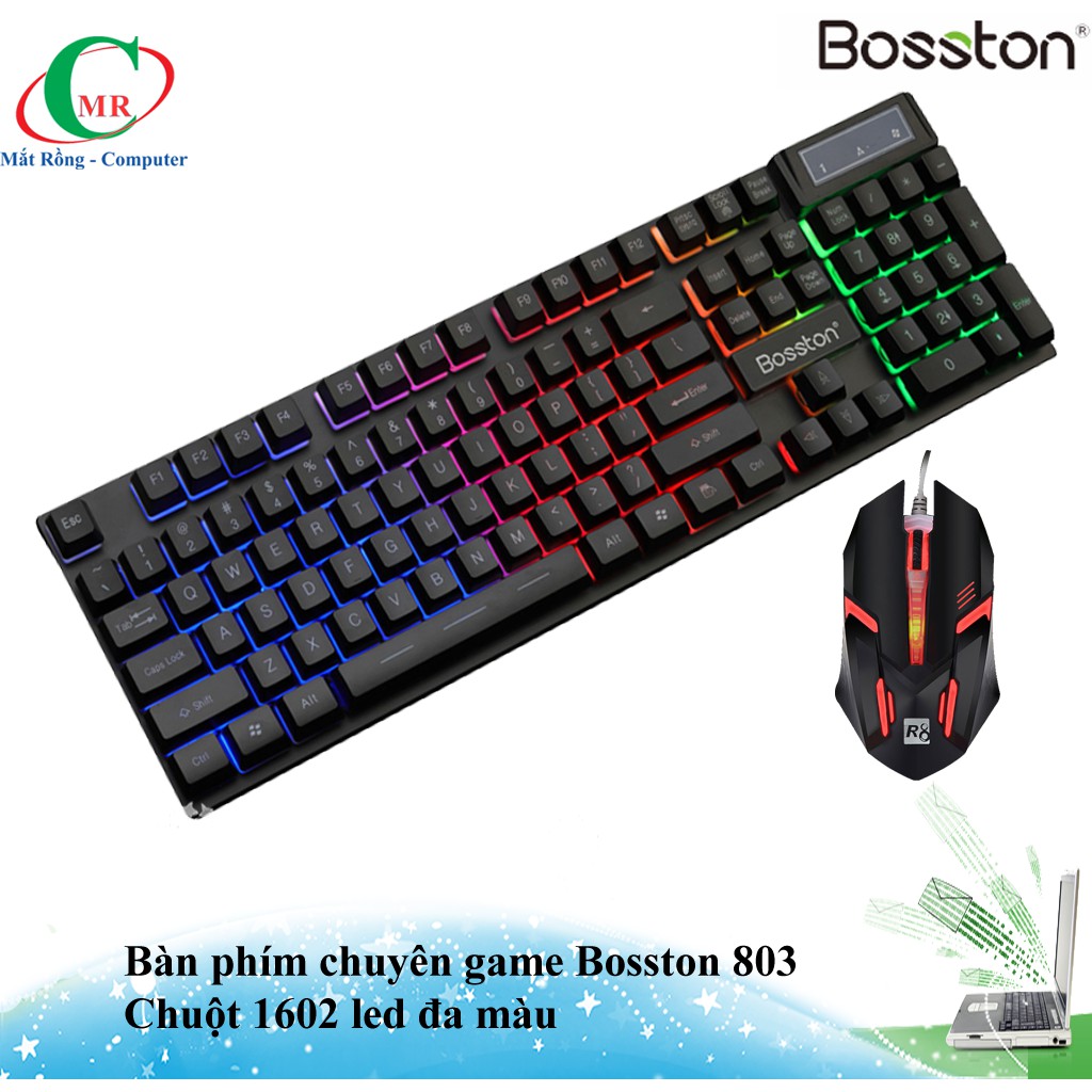 Combo bàn phím Bosston 803 và chuột đèn led 1602 chuyên game