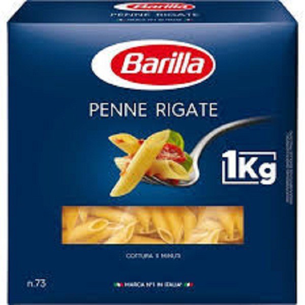 Mỳ ý nui Barilla hình ống tre N073 Penne 1kg (Barilla Pasta Penne Rigate No.73 – 1kg)