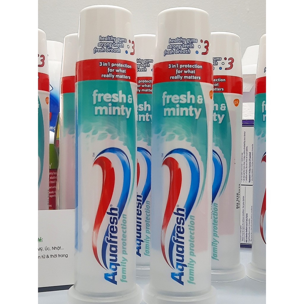 Kem đánh răng Aquafresh Family Protection Fresh &amp; Minty 100ml