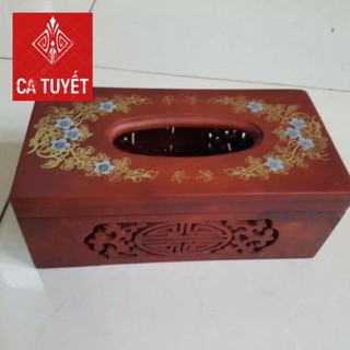 Hộp đựng giấy ăn bằng gỗ hương