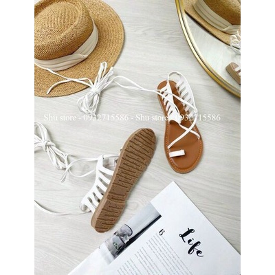 GIÀY SANDAL NỮ SHU STORE - SANDAL XỎ NGÓN NỮ THỜI TRANG DÂY CỘT CỔ CHÂN