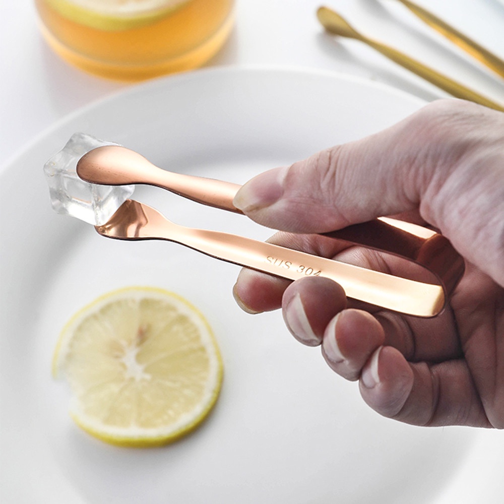 Kẹp gắp đá bằng thép không gỉ dày dặn tiện dụng cho nhà bếp