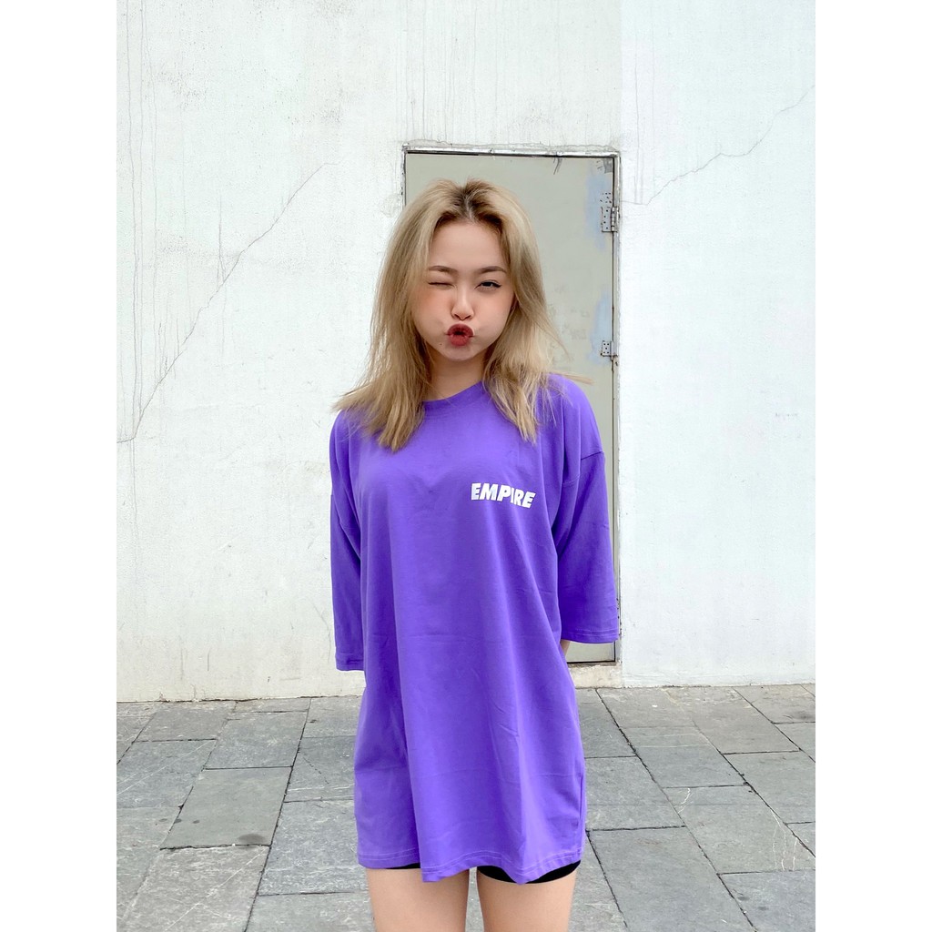 Áo Thun Tím Empire PEONYB Unisex [FREESHIP] 🌸 Phông tay lỡ form rộng dáng suông oversize in hình cá tính Ulzzang HOT 🌸