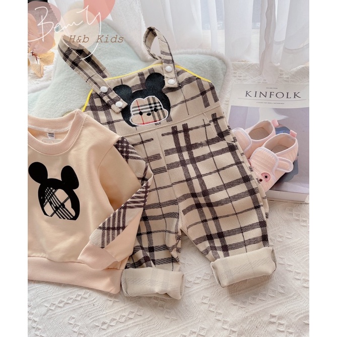 Yếm nhung gấu kèm áo da cá hb cho bé