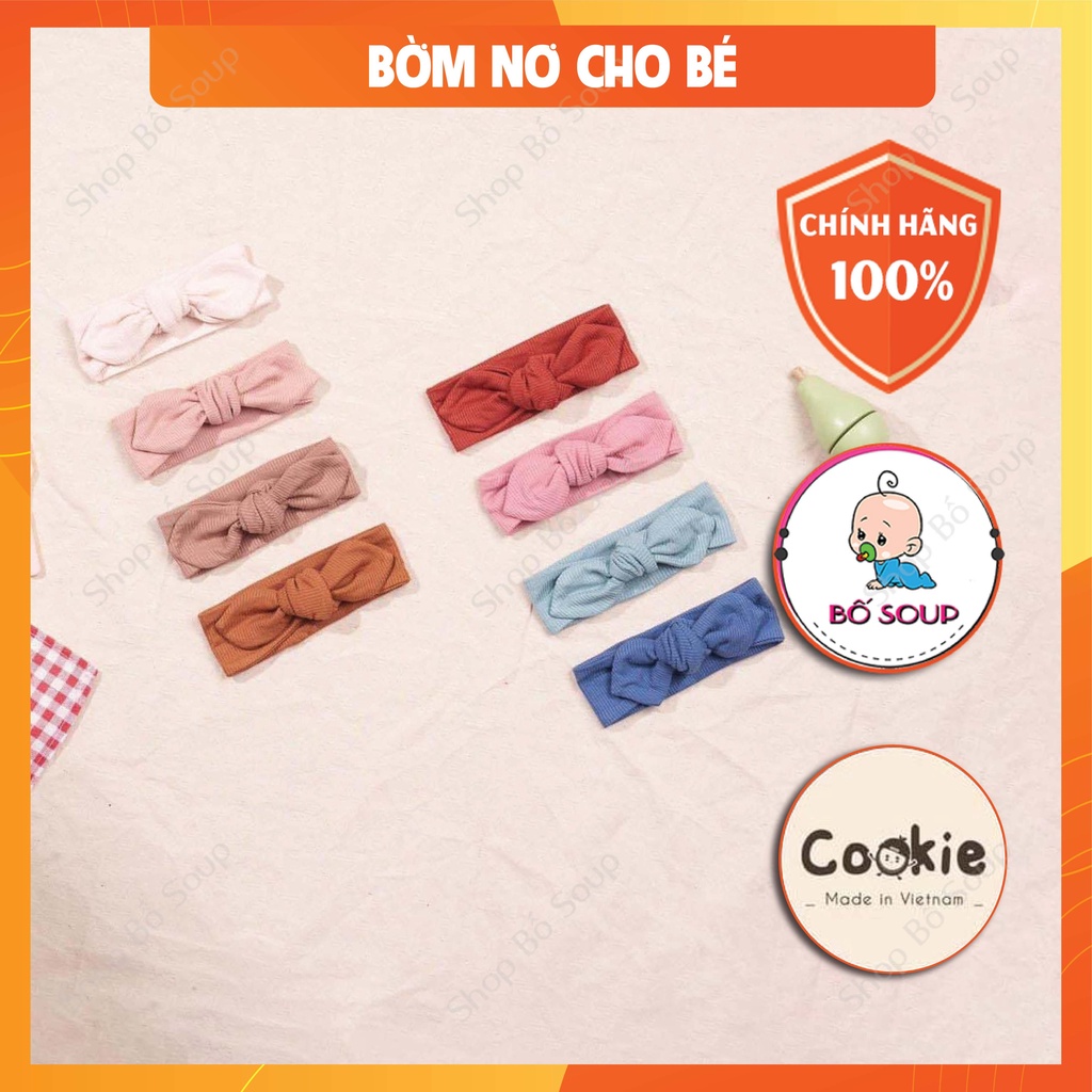 Turban bé gái Cookie màu xinh xắn, chất cotton tăm mềm mịn.