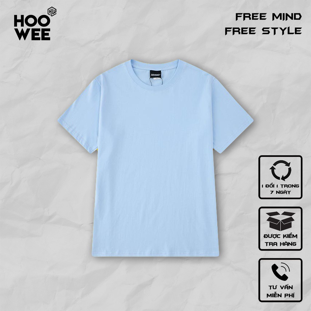 Áo thun trơn cotton oversize unisex tay lỡ HEYBIG kiểu dáng ulzzang phong cách hàn quốc