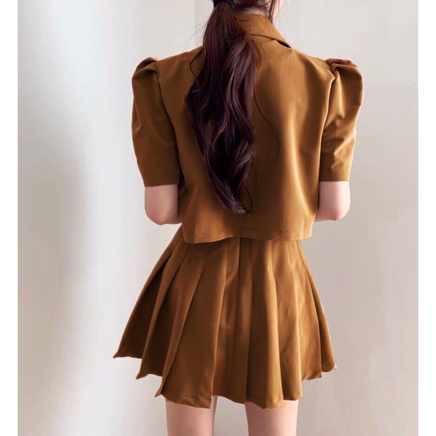 Set Đầm 2 Dây Và Áo Khoác Vest Mã t13