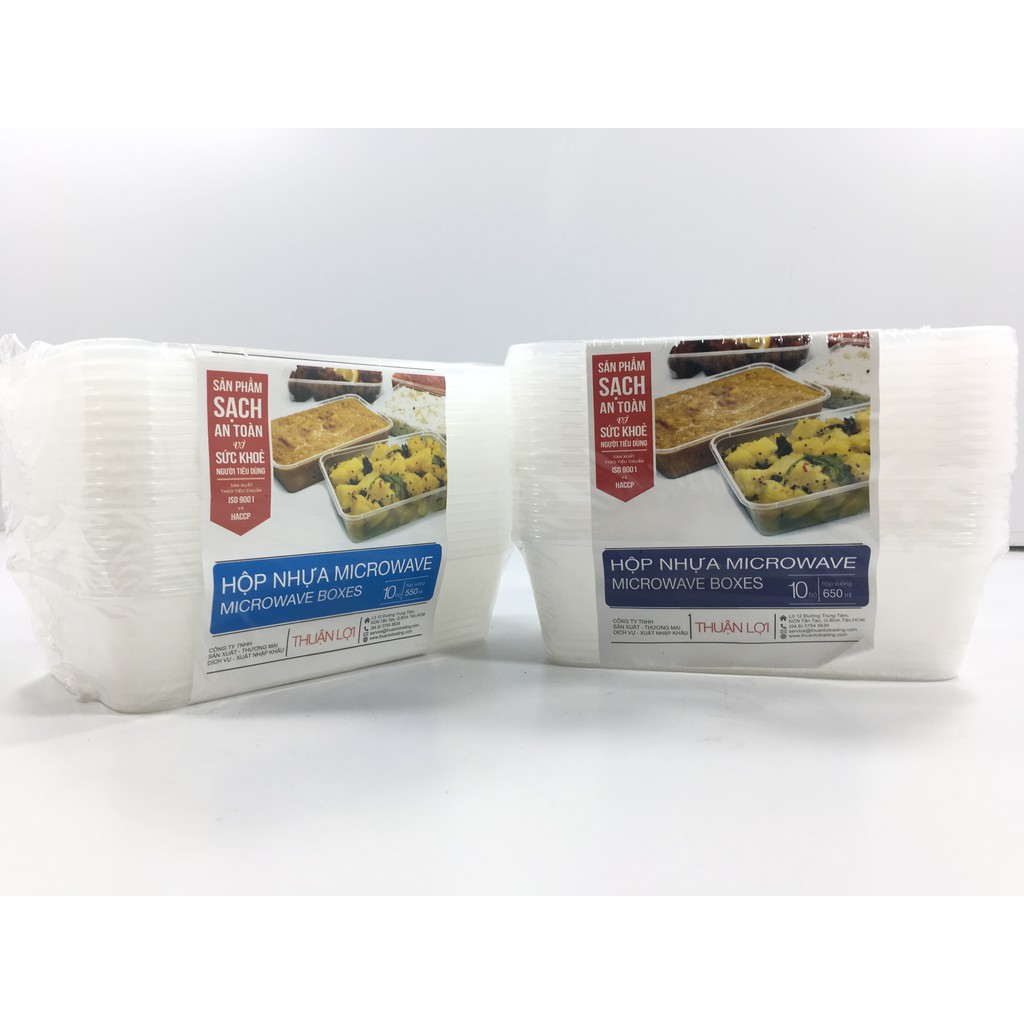 10 hộp nhựa đựng và bảo quản thực phẩm microwave thuận lợi 550ml/650ml | BigBuy360 - bigbuy360.vn