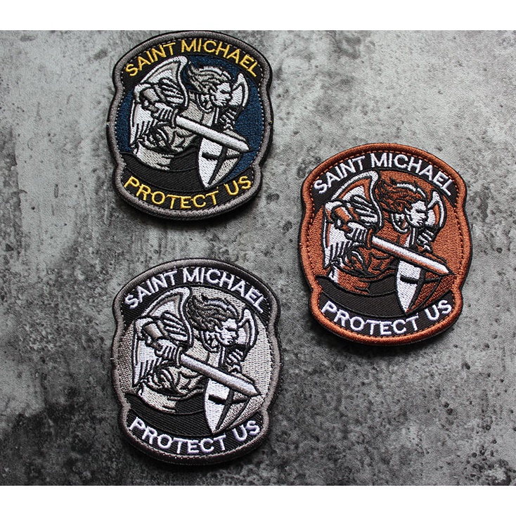 Patch_velcro tổng lãnh thiên thần ST.Micheal dán quần áo_ba lô