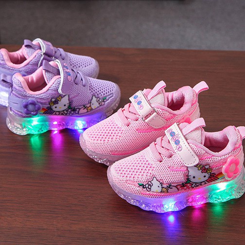SUGE Giày Công Chúa Có Đèn Phát Sáng Dễ Thương Cho Bé Gái Size 21-30