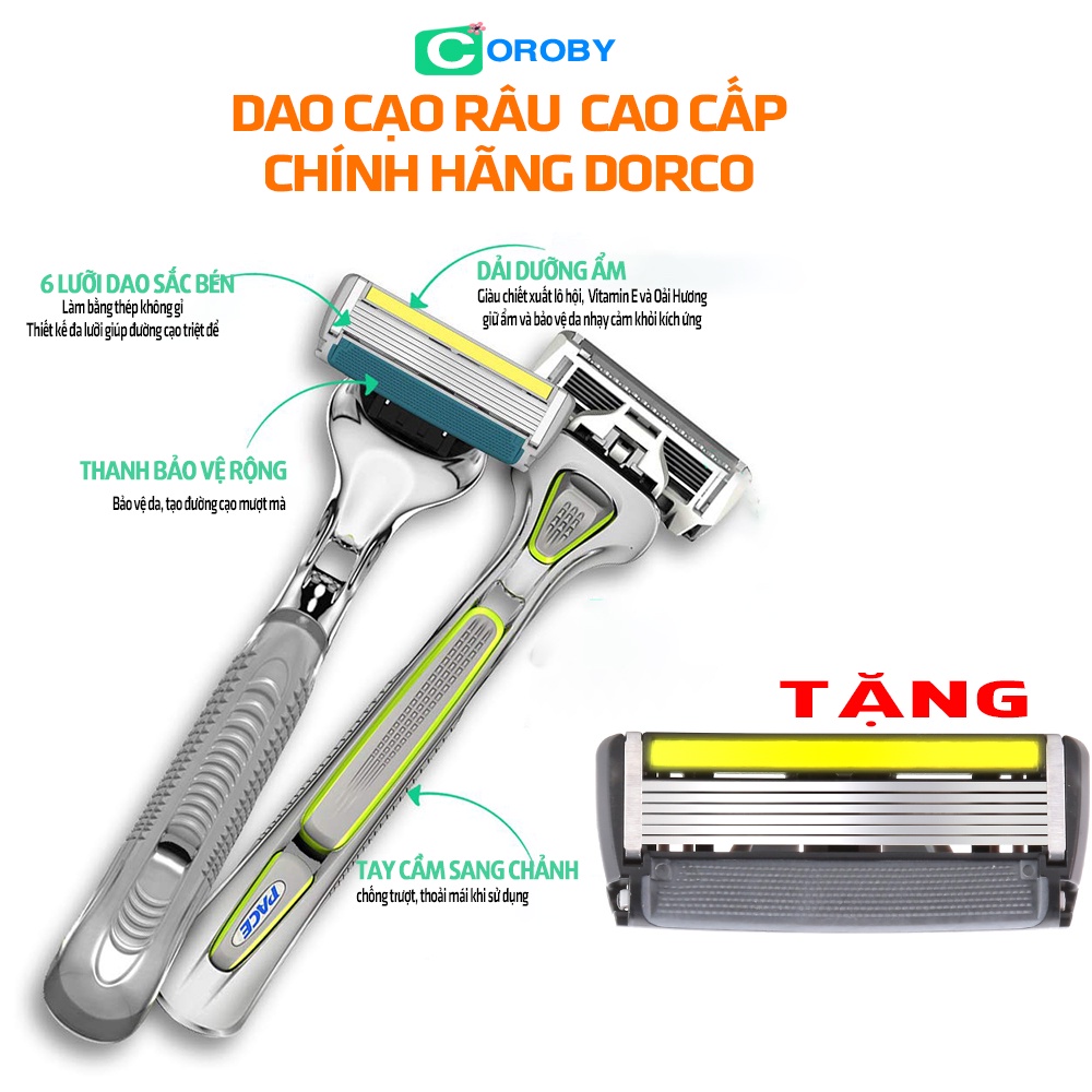 Dao Cạo Râu Dorco 6 Lưỡi Cao Cấp Chính Hãng Sản Xuất Tại Nhà Máy Dorco Bắc Ninh