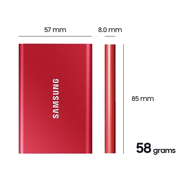 Ổ cứng SSD di động Samsung Portable T7 500GB - USB 3.2 Gen 2 tốc độ upto 1050MB/s (Xanh dương)