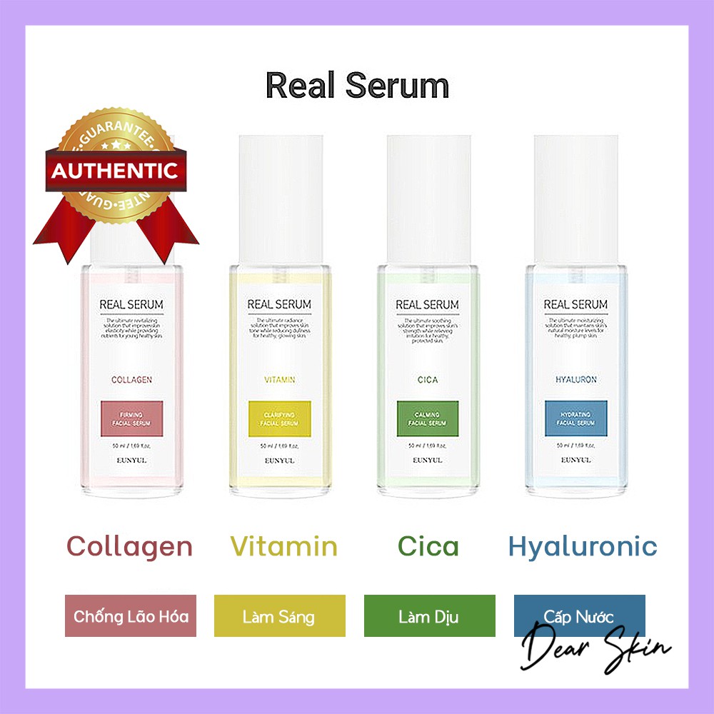 Serum Eunyul Real Serum 4 tinh chất dưỡng da - Collagen / Vitamin / Hyaluron / Cica 50ml