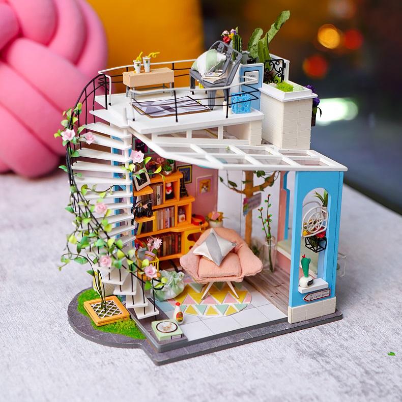 Mô hình gỗ 3D Lắp ráp nhà DIY Doll House Robotime Dora's Loft DG12