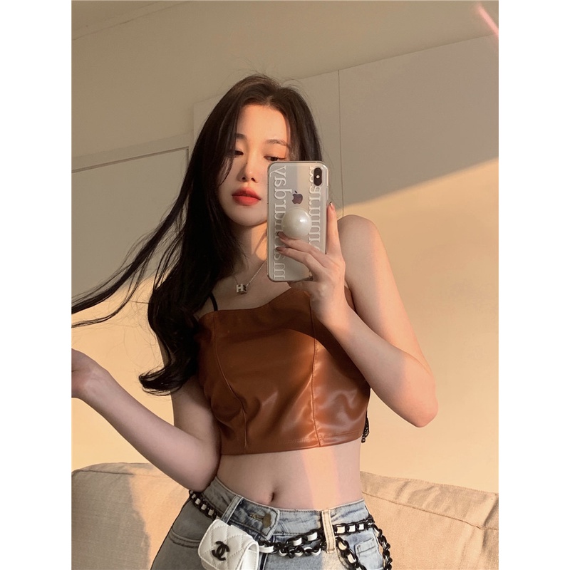 Áo Hai Dây Có Đệm Ngực Co Giãn Thời Trang Hàn Quốc Dành Cho Nữ