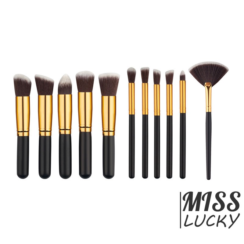 Set 10 cọ trang điểm nền/ má hồng và mắt mini mềm mại