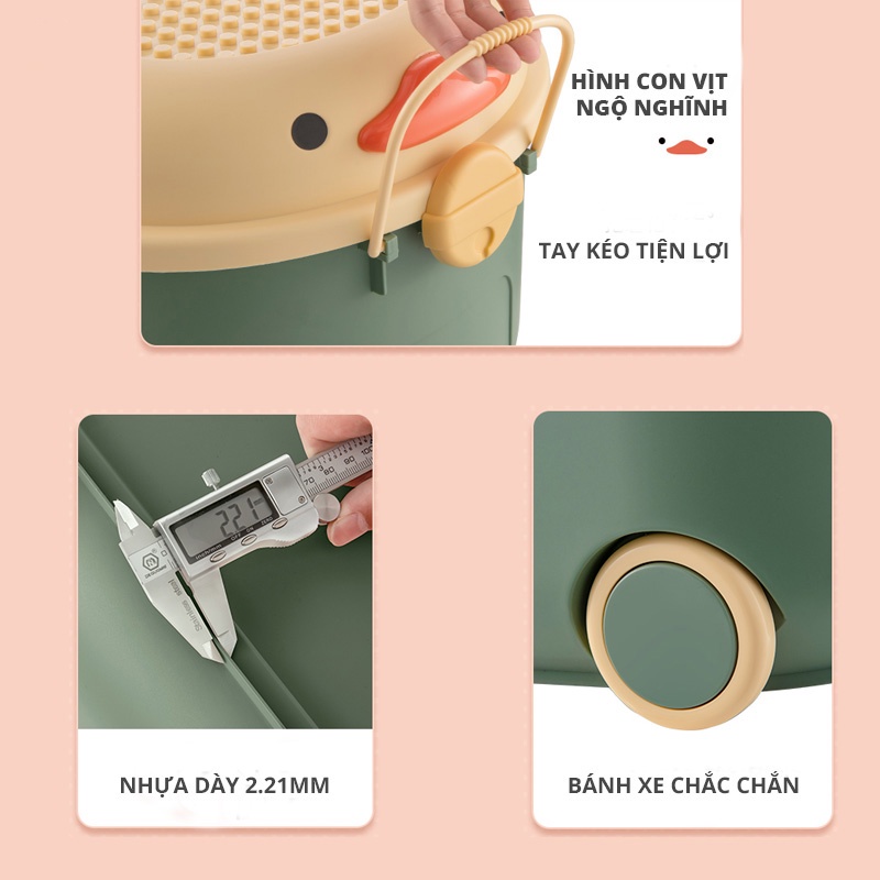 Hộp đựng đồ chơi đa năng Cutis, hình chú vịt ngỗ nghĩnh, mặt bàn có thể chơi lego duplo tiện lợi