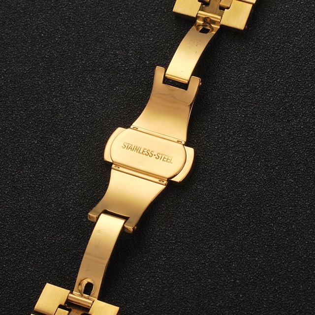 Dây đồng hồ đúc không gỉ dạng 5 mắt khoá bướm kèm đầu bo tròn