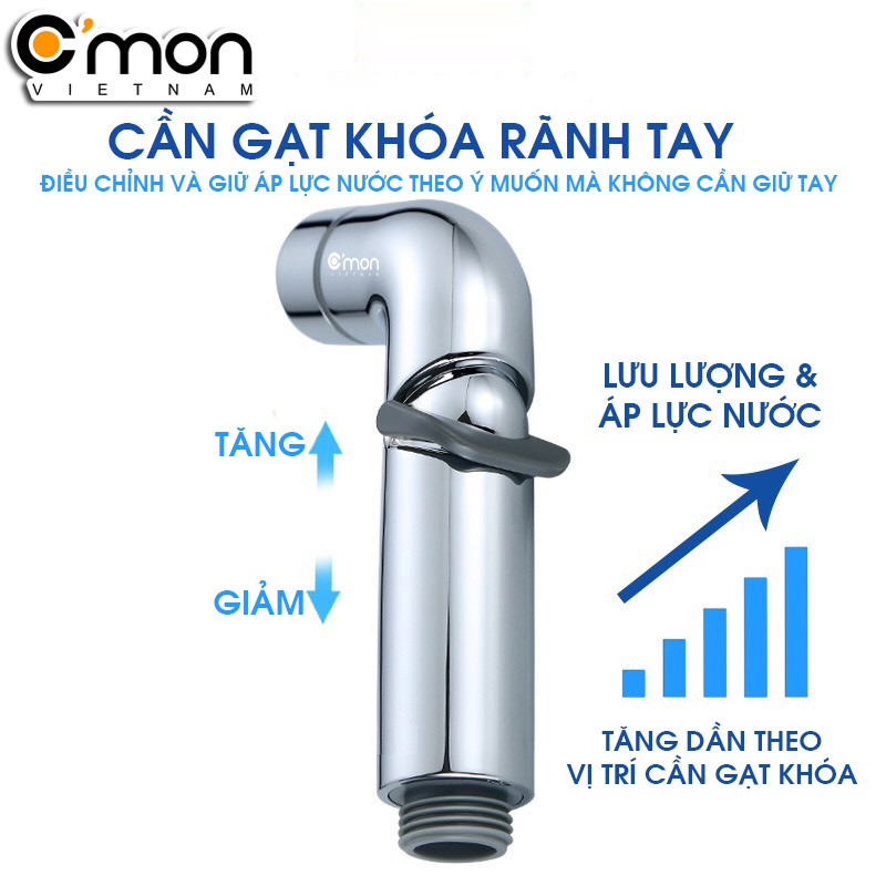 Bộ vòi xịt vệ sinh tăng áp tùy chỉnh áp lực nước cao cấp C'MON VX-03