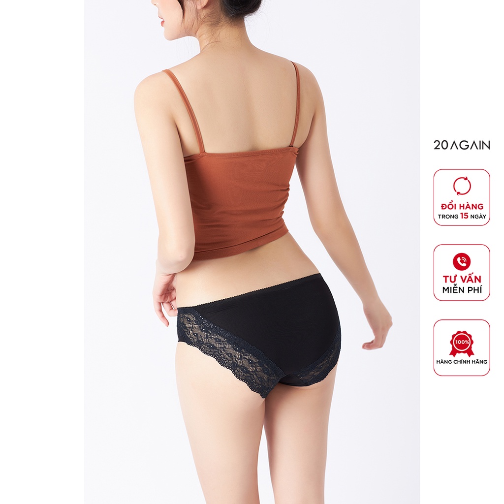 Quần lót thun lạnh phối ren không đường may 20AGAIN, kháng khuẩn, thiết kế sexy, tôn vòng 3 QUA0088